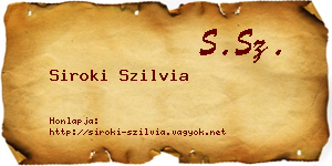 Siroki Szilvia névjegykártya