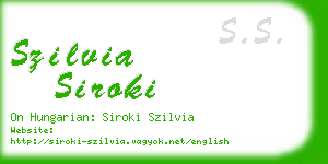 szilvia siroki business card
